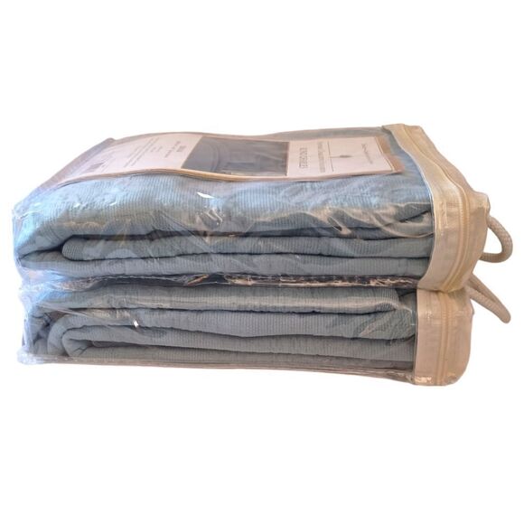 Historic Charleston Foundation King  Charles Shams Set Of 2 NEW Blue Textured. - Picture 11 of 16